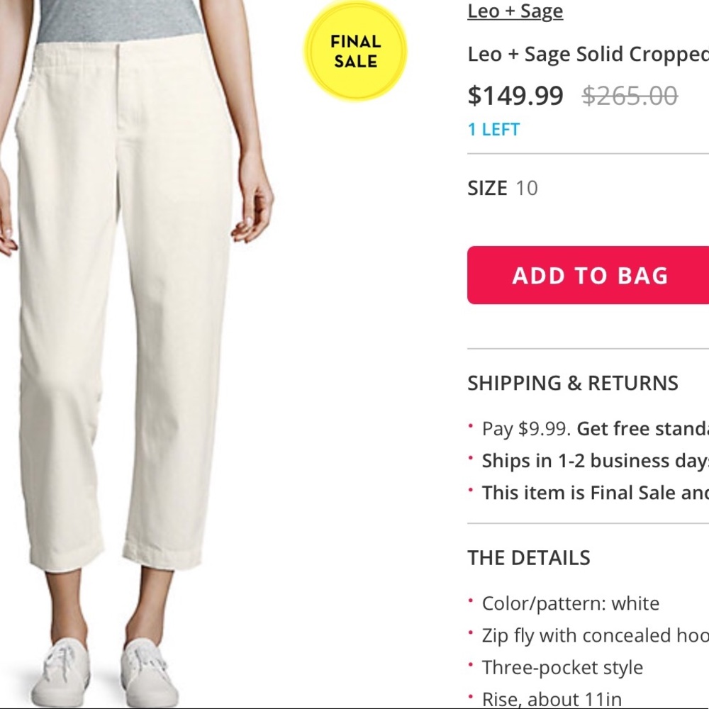 Leo & sage cropped pants